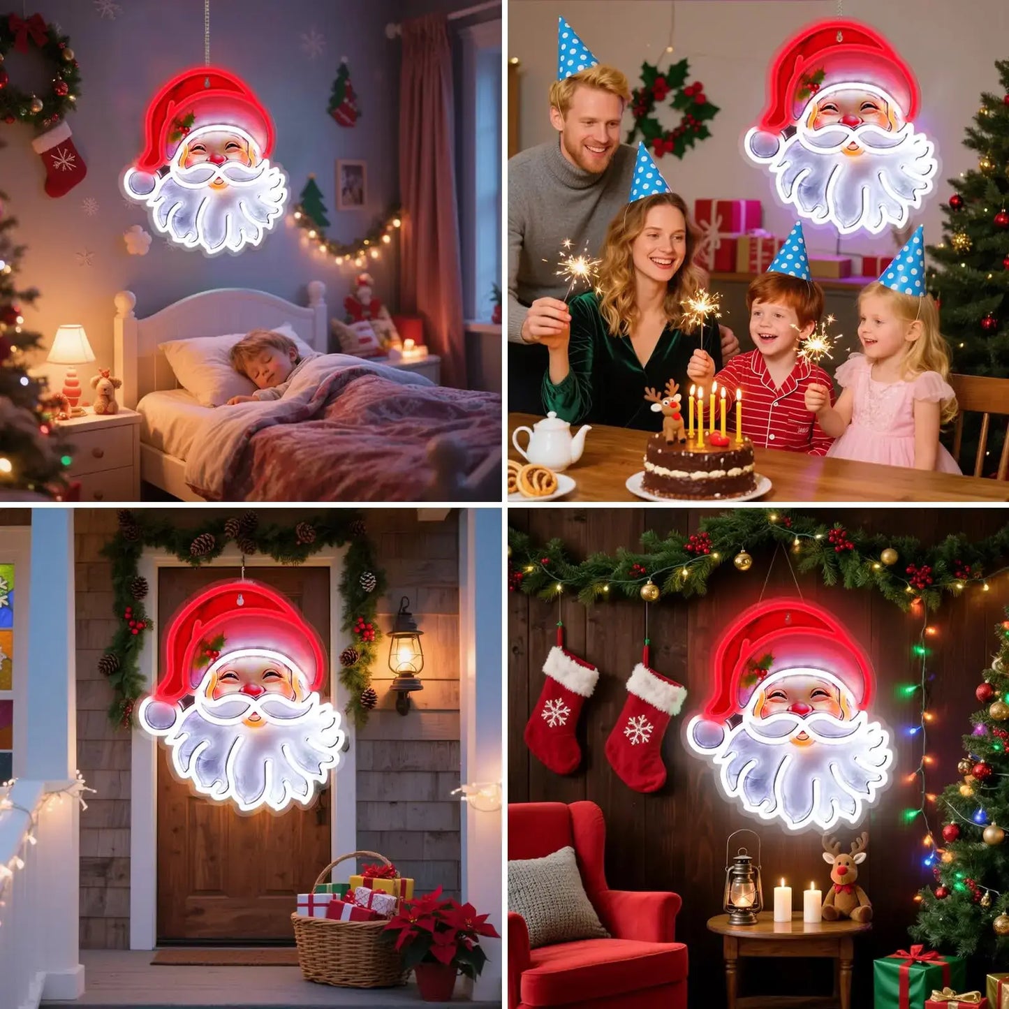 Neon Santa Claus sign