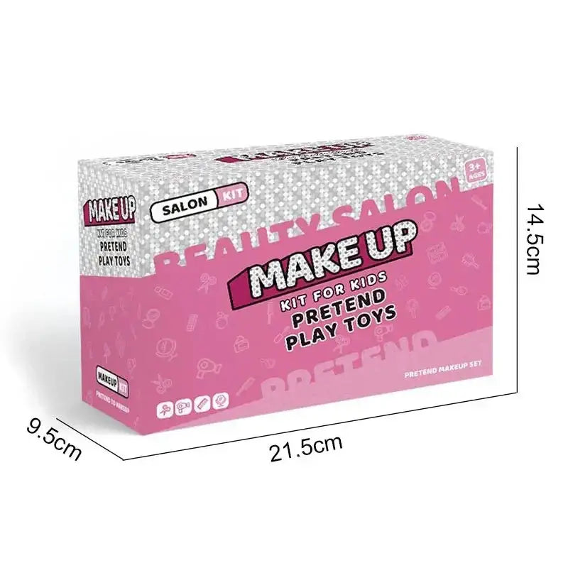 Ensemble 17 pièces salon de beauté enfant avec kit maquillage rose et argent pour petite princesse espace beauté professionnel