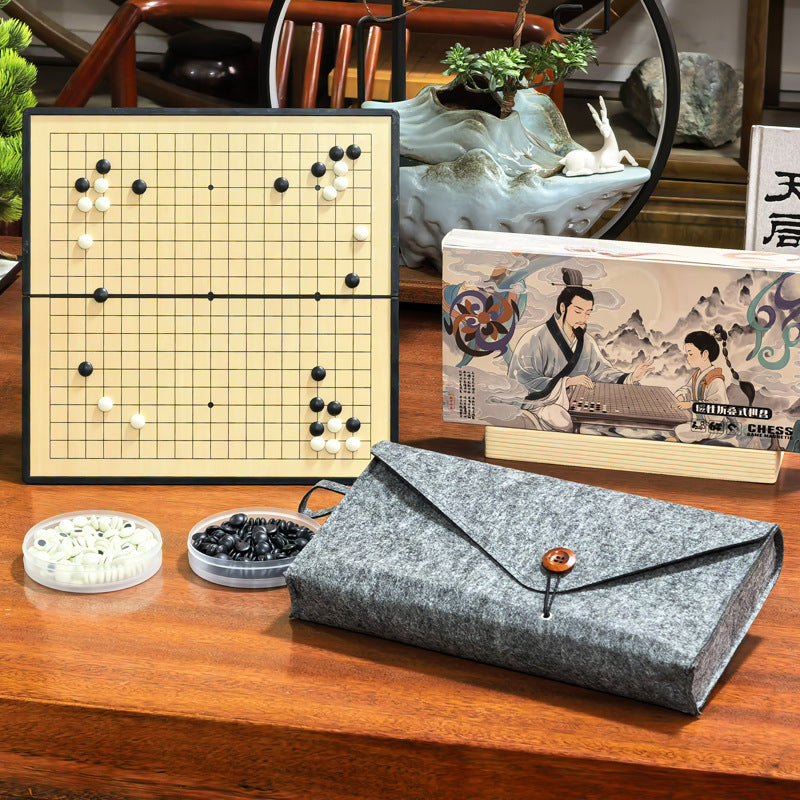 Jeu de Go de voyage magnétique (pochette feutrine)
