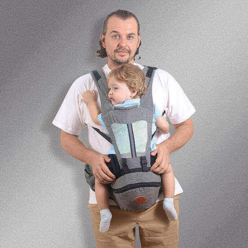 Porte-bébé Ergonomique avec Siège pour Hanche et Poche de Rangement (Grab-and-Go)