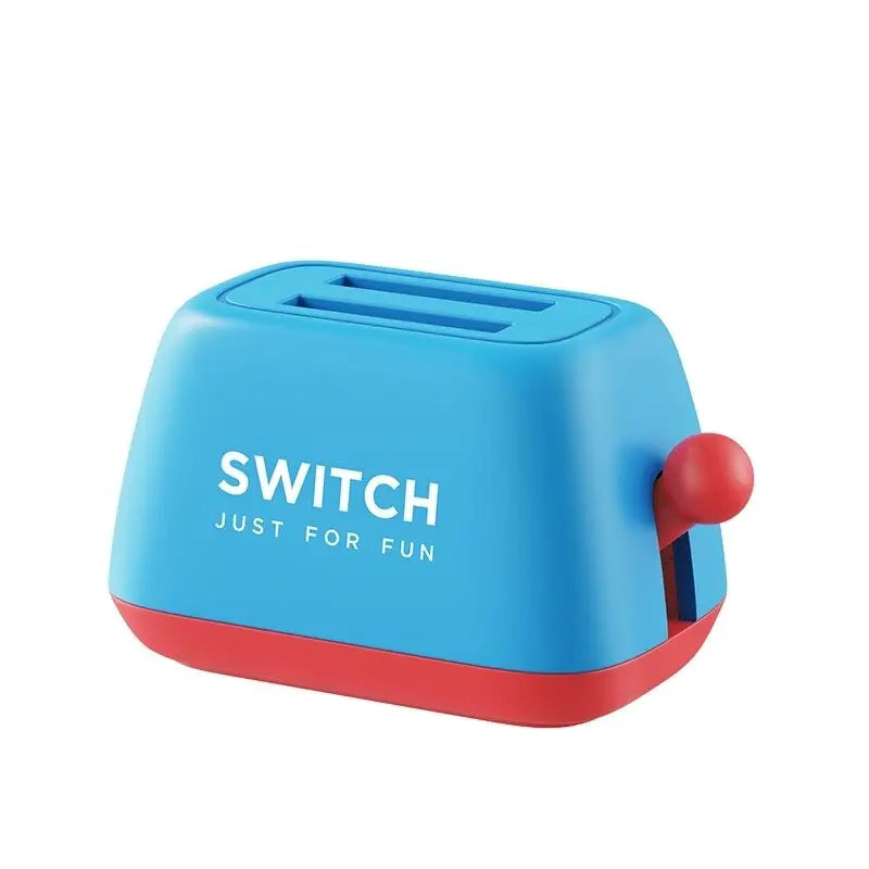 Étui cartes jeu nintendo switch adopte en bleu et rouge avec inscription switch just for fun pour jeu hagibis