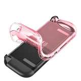 Étui protection console nintendo switch 2 rose translucide en silicone pour un accès facile et une prise main confortable