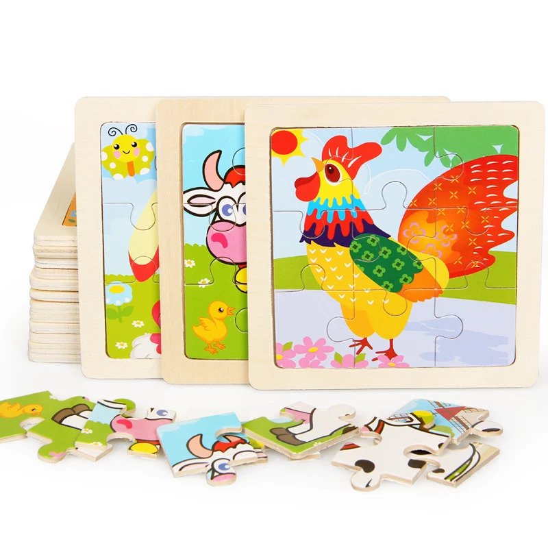 Lot de 10 Puzzles en Bois pour Enfant