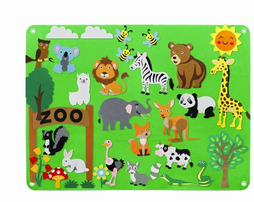 Tableau de Contes Montessori en Feutre (Carte Murale Interactive)