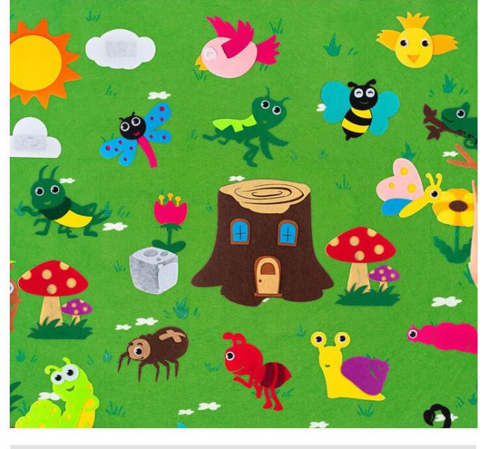 Tableau de Contes Montessori en Feutre (Carte Murale Interactive)