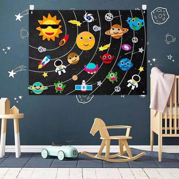 Tableau de Contes Montessori en Feutre (Carte Murale Interactive)