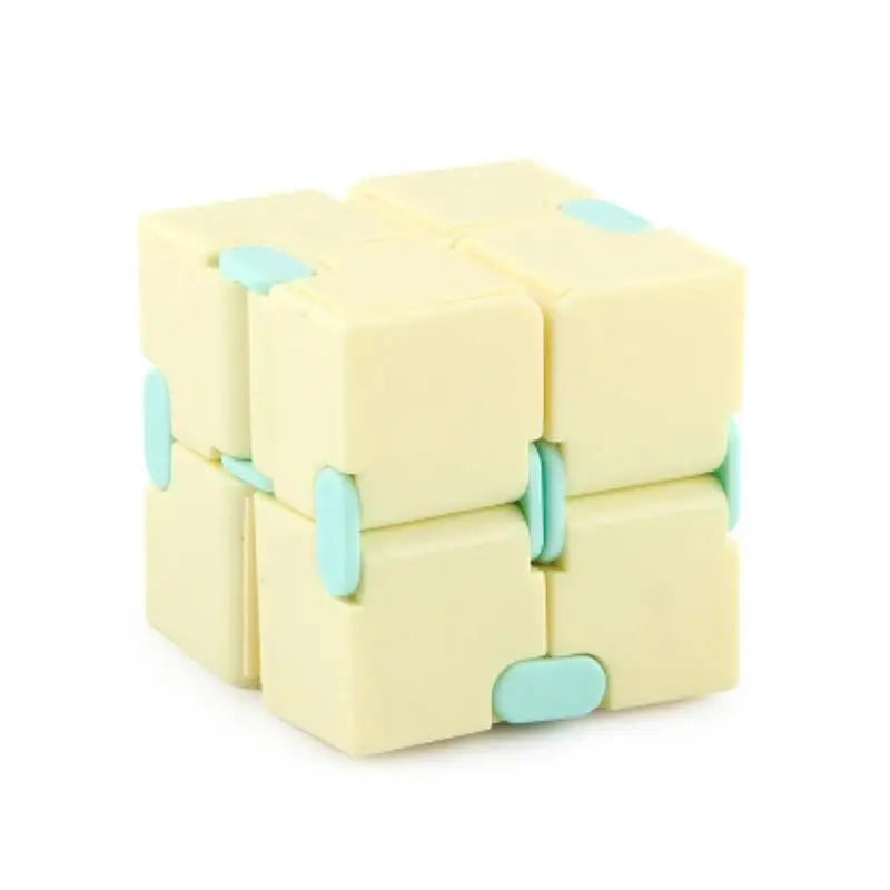 Cube magique puzzle fidget cube magique crème avec connecteurs en plastique bleu clair pour usage puzzle anti stress