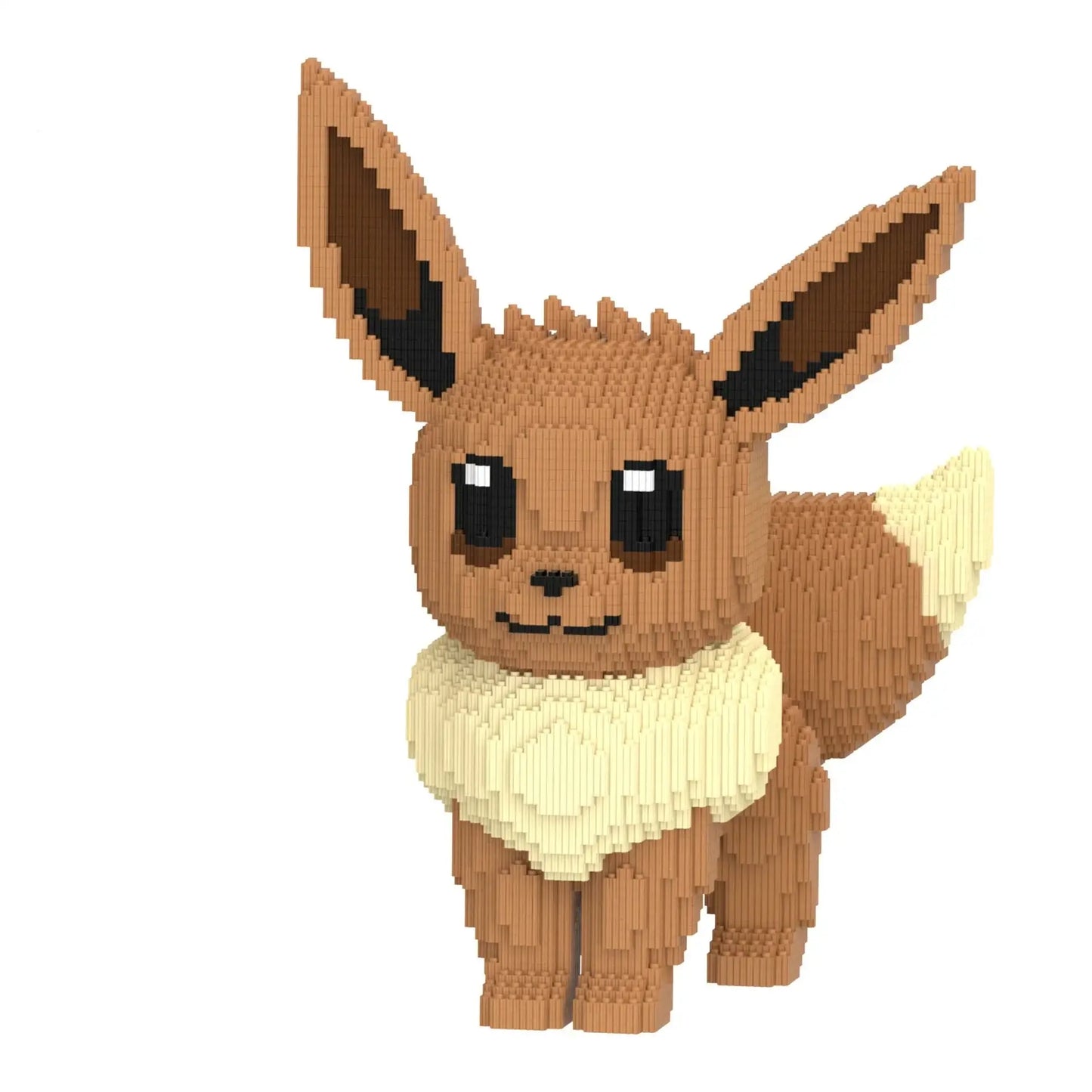 Figurine 3d pokémon eevee pixelisée en blocs tan et crème idéale pour déguisement carnaval l’univers pokémon