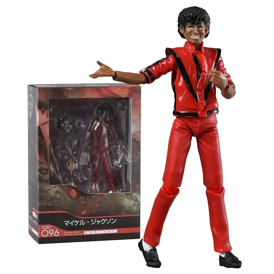 Figurine articulée michael jackson thriller en rouge et noir représentant le style michael jackson thriller iconique