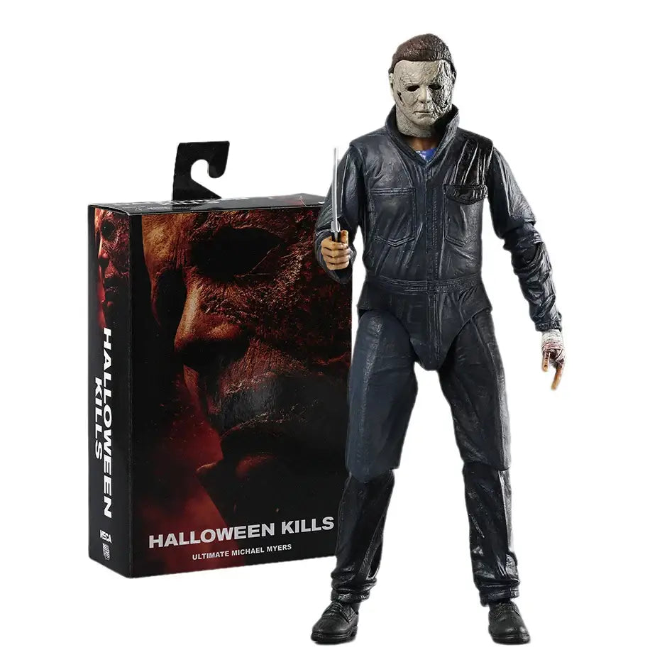 Figurine articulée michael myers noire en plastique avec points darticulation capturant lessence terrifiante du personnage