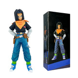 Figurine dragon ball android 17 en t shirt noir et écharpe orange avec sneakers bleues et vertes réédition officielle redécouvrez