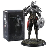 Figurine elden ring loup enragé en armure argent et noir avec épée et bouclier pour collection exceptionnelle
