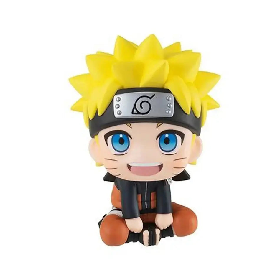 Figurine naruto shippuden style chibi avec cheveux jaunes, yeux bleus et bandeau kakashi sasuke itachi uzumaki argenté