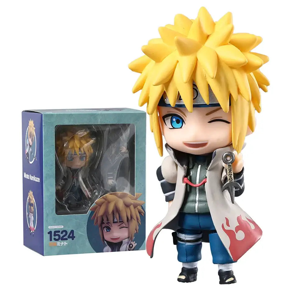 Figurine nendoroid naruto namikaze minato 10cm en style chibi avec cheveux jaunes yeux bleus et vêtements iconiques