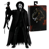 Figurine réaliste scream ghostface en plastique noir avec masque argenté et couteau, cadeau parfait pour fans de films d’horreur