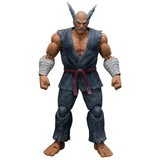 Figurine tekken 7 heihachi mishima musculaire avec cornes grises en gi bleu marine ceinture bordeaux personnages principaux série tekken