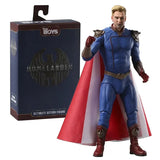 Figurine articulée homelander de the boys avec costume bleu texturé et armure métallique rouge pour collection