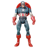 Figurine zombie captain america avec costume bleu rouge blanc vieilli et étoile poitrine apparence terrifiante