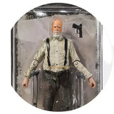 Figurines walking dead : figurine articulée d’homme barbu en chemise rayée et bretelles avec accessoires