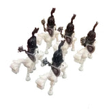 Ensemble de six figurines lego squelette ninja pirates noires et blanches en plastique avec armes et boucliers crane