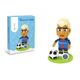 Figurines micro blocs neymar jr pixelisé bleu et rouge pour collection de micro blocs footballeurs miniatures