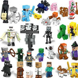 Une collection de figurines minecraft colorées en plastique compatibles lego moc pour construction créative