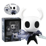 Figurines nendoroid hollow knight modèle emblématique héros silencieux en noir et blanc avec grandes yeux ronds et oreilles en corne