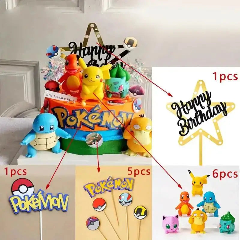 13 Pcs Pokemon Cake Toppers