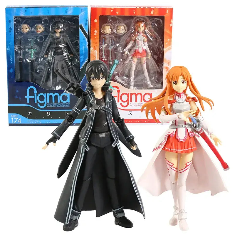 Sword Art Online Kirito Kazuto and Asuna Figurines