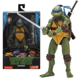 Figurines tortues ninja personnage figurine leonardo verte avec masque bleu et carapace orange tenant une epee