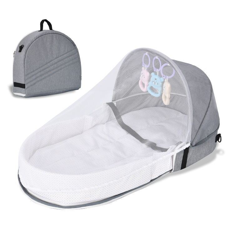 Berceau de Voyage Pliable Portable (Pod Anti-Pression en Lin)