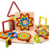 Puzzle de Formes Géométriques en Bois (Tableau d'Apprentissage Montessori)