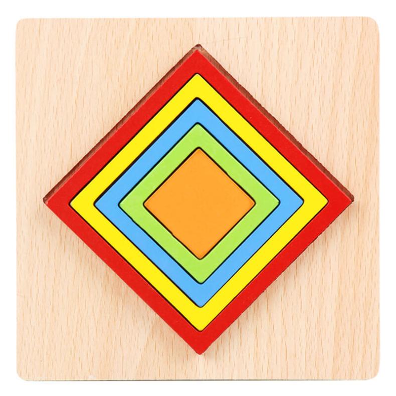 Puzzle de Formes Géométriques en Bois (Tableau d'Apprentissage Montessori)