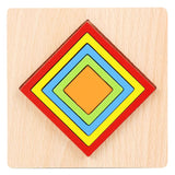 Puzzle de Formes Géométriques en Bois (Tableau d'Apprentissage Montessori)