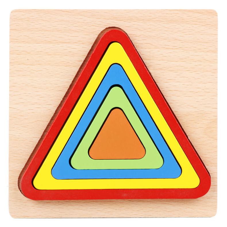 Puzzle de Formes Géométriques en Bois (Tableau d'Apprentissage Montessori)