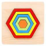 Puzzle de Formes Géométriques en Bois (Tableau d'Apprentissage Montessori)