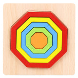 Puzzle de Formes Géométriques en Bois (Tableau d'Apprentissage Montessori)