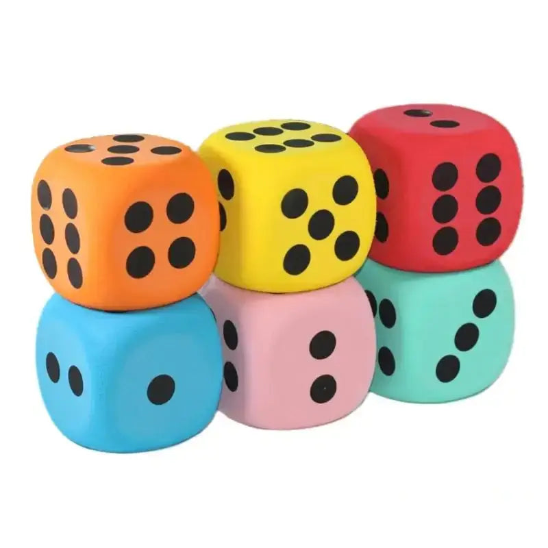 Large colorful six-sided foam die