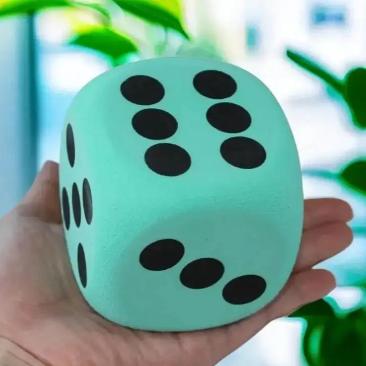 Large colorful six-sided foam die