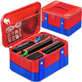 Sac mario protection rouge et bleu pour protection nintendo switch oled avec intérieur en mesh organisé