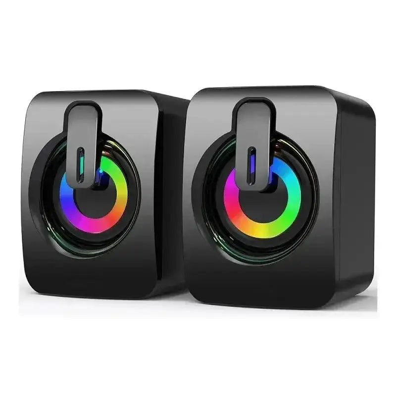 Haut-parleur pour ordinateur de bureau cube noir avec microphone intégré plongez dans un univers sonore riche et une expérience audio moderne