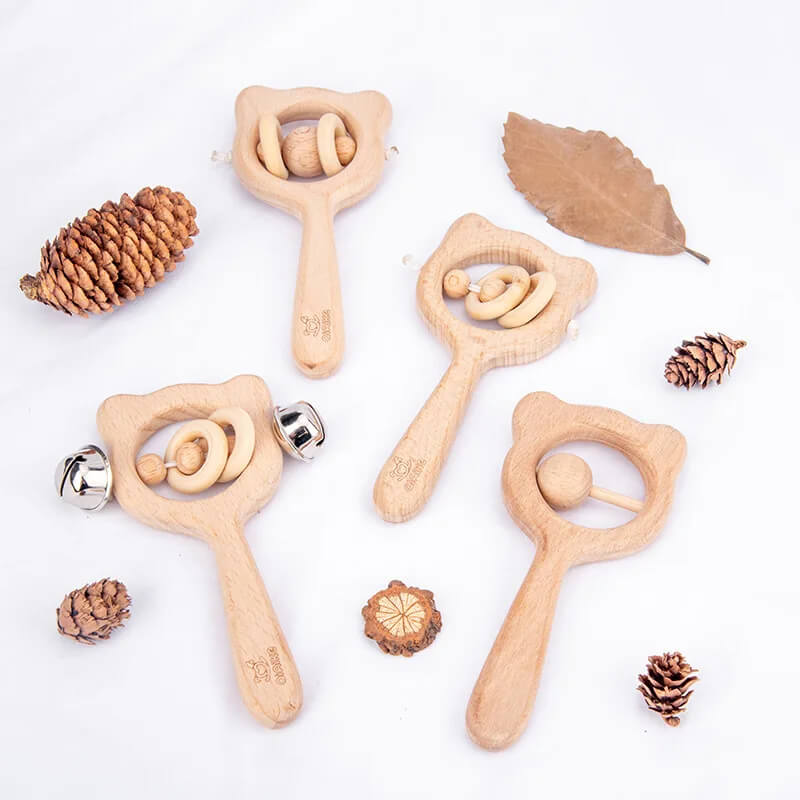 Baby rattle - wooden musical rattle