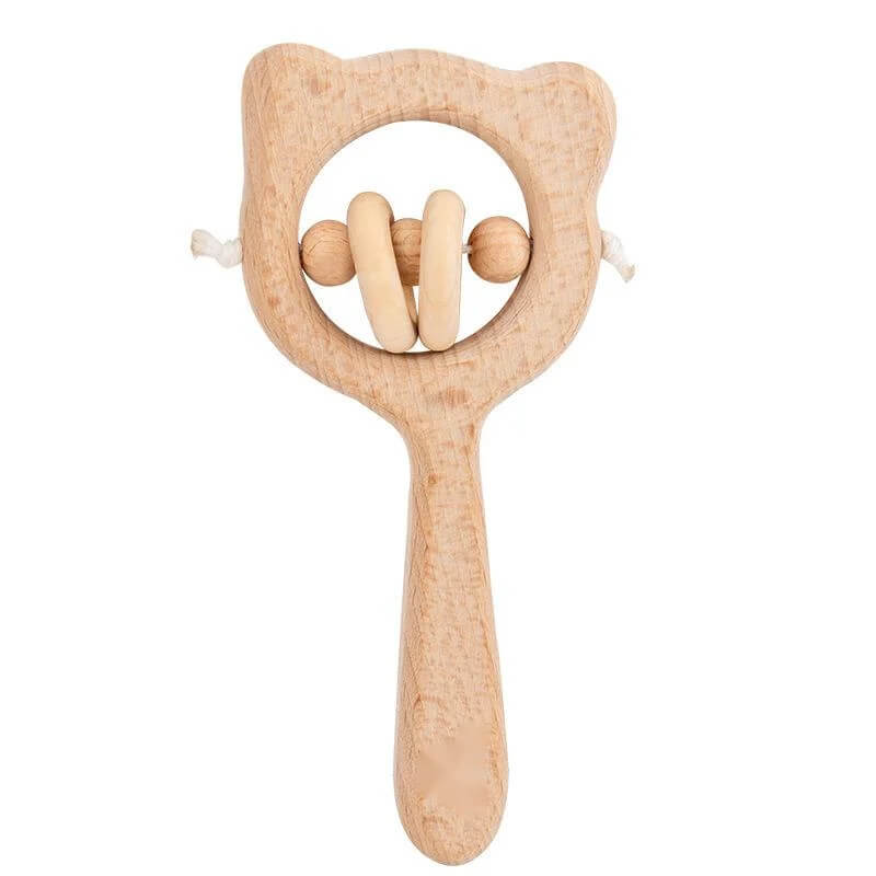 Baby rattle - wooden musical rattle