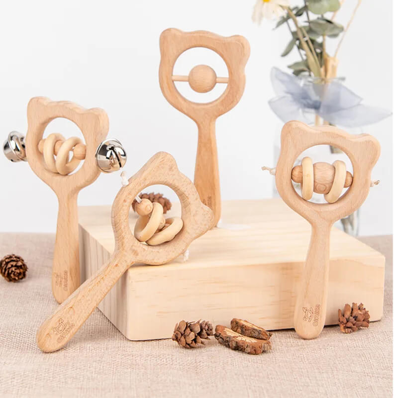 Hochet bebe - hochet musical en bois - Esther