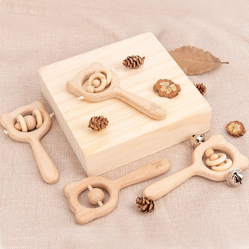 Baby rattle - wooden musical rattle