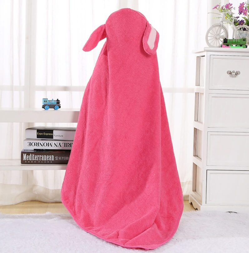 CuddleSoft™ Serviette de Bain à Capuche Ultra-Absorbante (Polaire Corail)