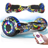 Hoverboard lumineux musical pour enfant avec haut-parleurs bluetooth intégrés et lumières led colorées autour des roues