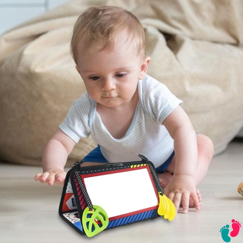 Montessori Mirror Activity Board for Baby - BABY ACTIVITY