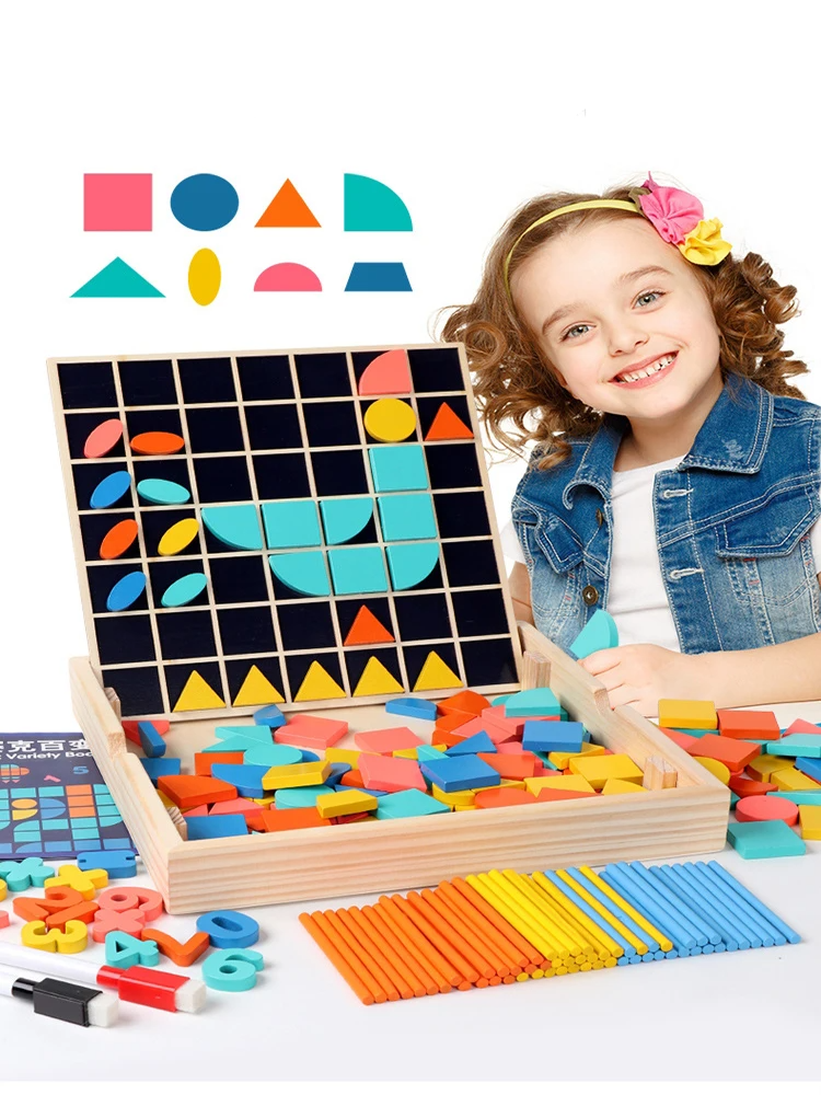 Jeu Mosaic Montessori Multifonction pour Enfants