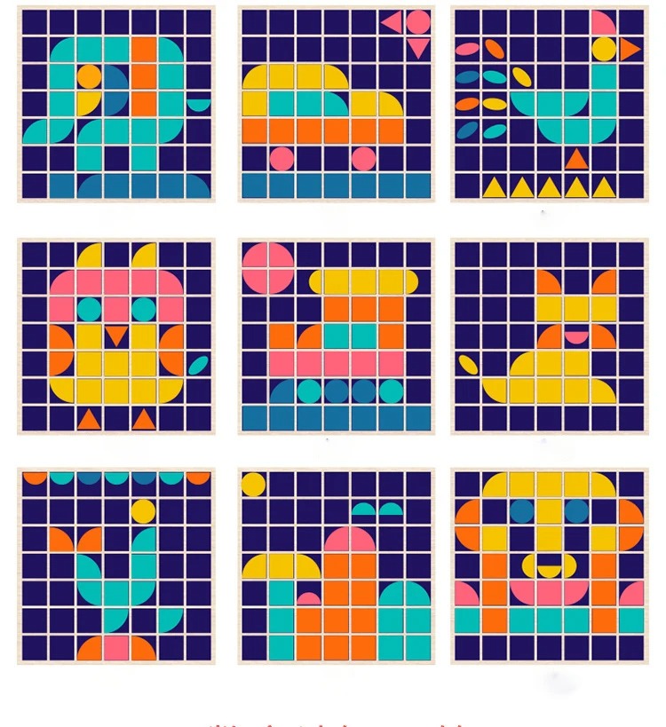 Jeu Mosaic Montessori Multifonction pour Enfants